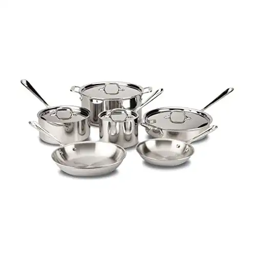 All-Clad Stainless Steel Cookware Set 10 Piece