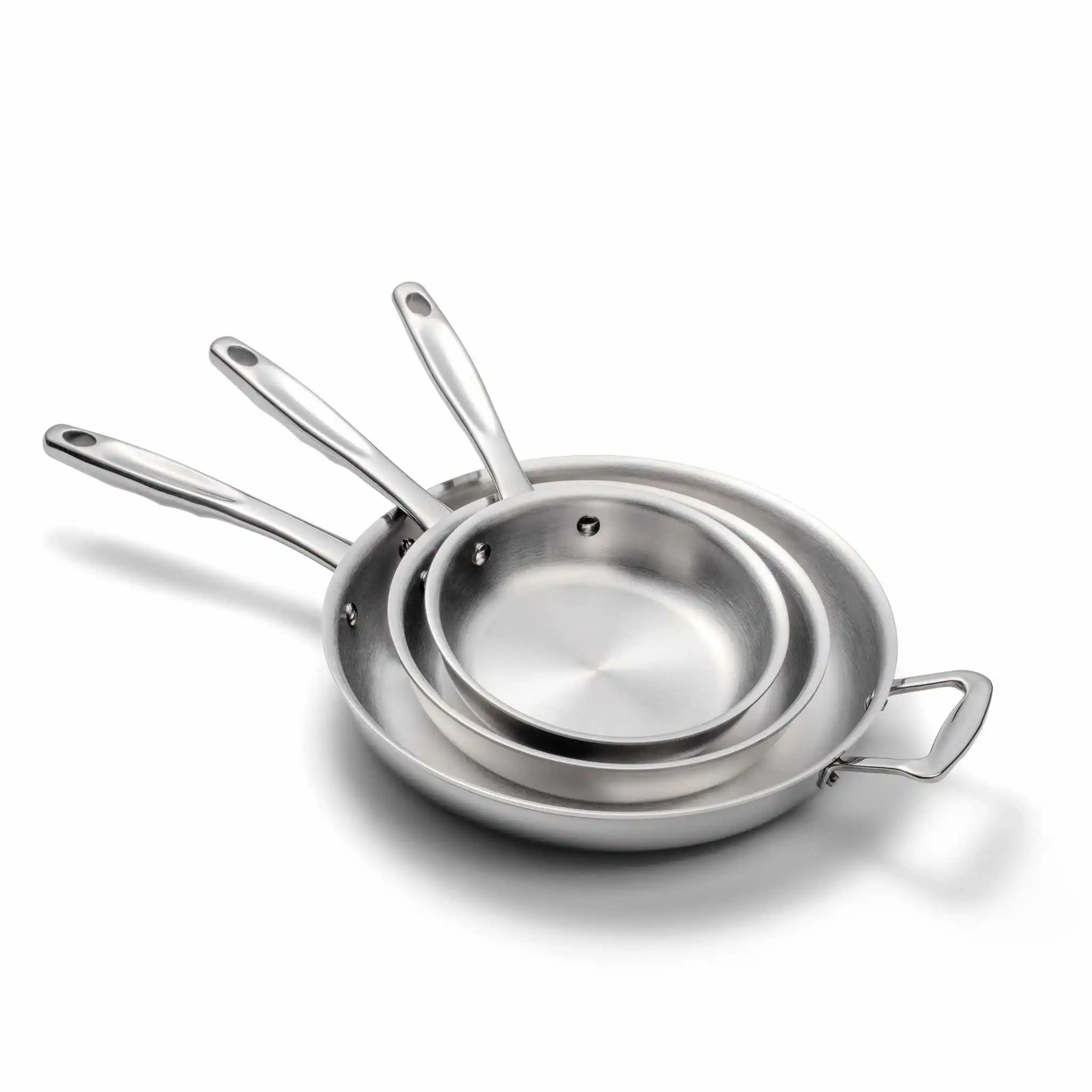 360 Cookware's American Made Stainless Steel 3- Piece Fry Pan Set