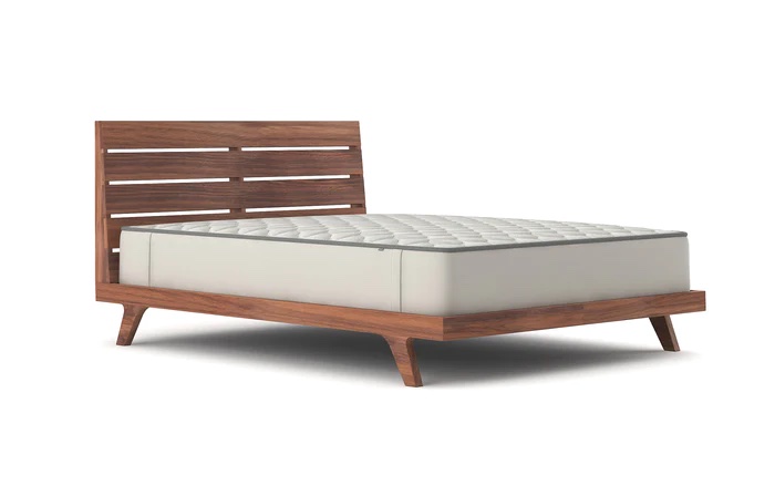 minimalist walnut bed frame