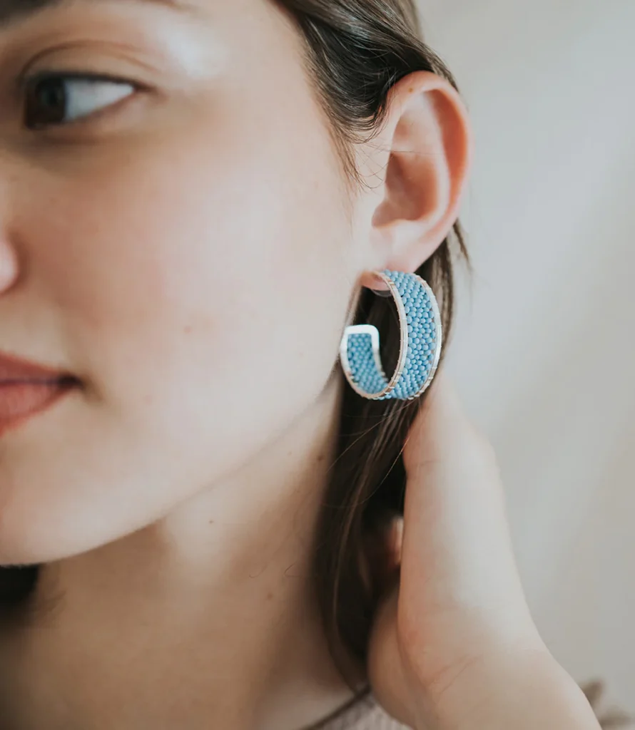blue bead fair trade earrings